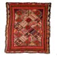 Patchwork wall hanging with ikat squares and border, from the Rau collection