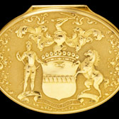 Gold Box, chased on the lid with a scene of Bacchus and Ariadne