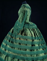 Promenade dress of silk plush with fringing, designer unknown