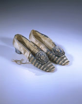 Silk satin shoes with ribbon rosette, Latham
