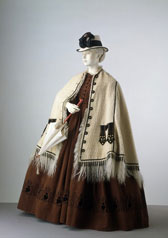 Corded silk day dress with beading, designer unknown