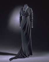 Black silk crepe dress, Lucile