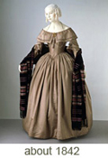 Dress, about 1842. Museum no. T.848-1974. Given by Mrs J. P. Friend Smith