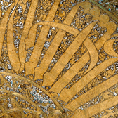 Circular tray with inscriptions