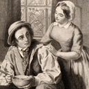 Print depicting Charles Dickens as Sir Charles Coldstream in Used Up
