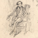 Pencil drawing of Charles Dickens