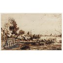 The Thames with Waterloo Bridge (Drawing)