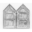 The Mocking of Christ, The Scourging, The Deposition, The Entombment, The Ascension, Pentecost (diptych with miniatures behind crystal) (Painting)
