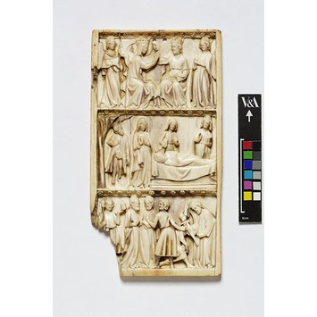 Leaf of a diptych - The Betrayal of Christ, The death of Judas and the Entombment, The Coronation of the Virgin Leaf of a diptych - The Betrayal of Christ, The death of Judas and the Entombment, The Coronation of the Virgin