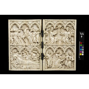 Diptych - The Nativity, the Adoration of the Magi, the Crucifixion and the Coronation of the Virgin Diptych - The Nativity, the Adoration of the Magi, the Crucifixion and the Coronation of the Virgin