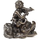 Statuette - Young Triton on a dolphin blowing a conch