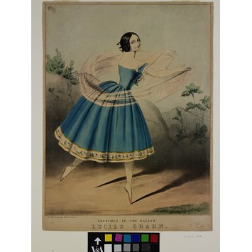 Print - Sketches at the Ballet. Lucile Grahn.