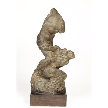 Wax model - Two struggling figures Wax model - Two struggling figures