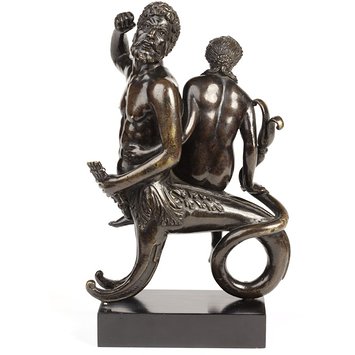 Statuette - Nereid and Ichtyocentaur; Nymph seated on a sea monster