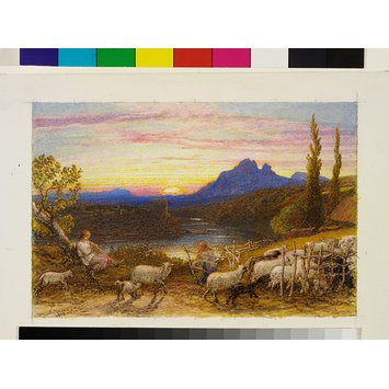 Watercolour - Going to Fold; Study for Eclogue VI : 'Til Vesper Bade the Swain' Watercolour - Going to Fold; Study for Eclogue VI : 'Til Vesper Bade the Swain'