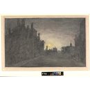 Broad Street, Oxford, by Moonlight (Watercolour)