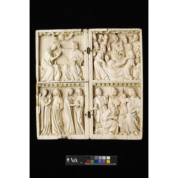Diptych leaf - The Death of the Virgin and the Adoration of the Magi