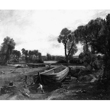 Oil painting - Boat-Building near Flatford Mill