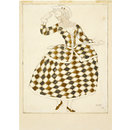 Drawing - Design for the costume of Columbine