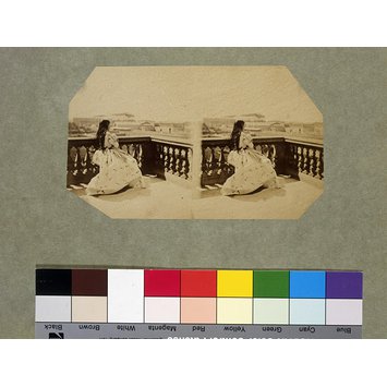 Photograph - Isabella Grace Maude on balcony, 5 Princes Gardens; Photographic Study Photograph - Isabella Grace Maude on balcony, 5 Princes Gardens; Photographic Study
