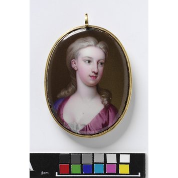 Enamel miniature - Portrait of an unknown girl, with initials B. M. Enamel miniature - Portrait of an unknown girl, with initials B. M.