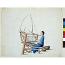 Woman weaving cotton (Painting)