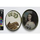 Portrait of an unknown woman; Catherine of Braganza (Portrait miniature with mica overlays)