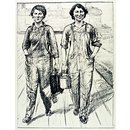 Print - On the Railways - Engine and Carriage Cleaning; The Great War: Britain's Efforts and Ideals: Women's Work Print - On the Railways - Engine and Carriage Cleaning; The Great War: Britain's Efforts and Ideals: Women's Work