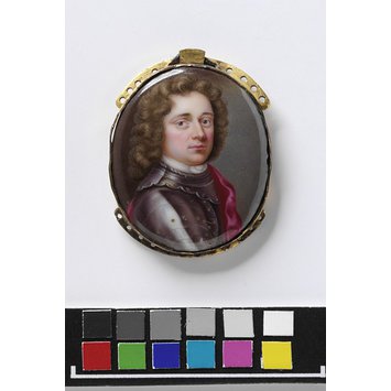 Enamel miniature - Portrait of an unknown man in armour Enamel miniature - Portrait of an unknown man in armour