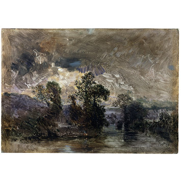 Oil painting - Landscape with a Stormy Sky; Paysage au ciel orageux