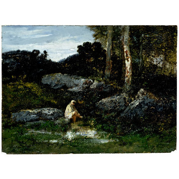 Oil painting - The Bather; La Baigneuse