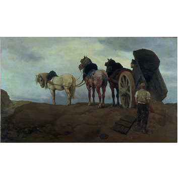 Oil painting - A Team of Percheron Horses