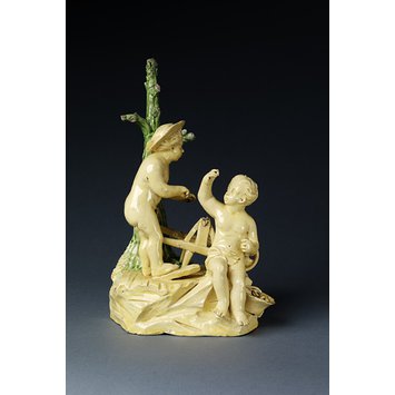 Figure group - Two infant gardeners Figure group - Two infant gardeners