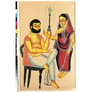 Elokeshi is Offering Betel Leaf to the Mahant; Tarakeshwar affair (Painting)