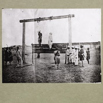 Photograph - Execution of two Indian mutineers Photograph - Execution of two Indian mutineers