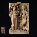 Panel - St Michael weighing souls with the Virgin interceding