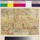 Painting - Hindus bathing in the early morning during a festival in Kashmir Painting - Hindus bathing in the early morning during a festival in Kashmir