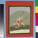 Hanuman striking a demon (Painting)