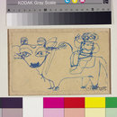 Figure riding a bullock (Drawing)