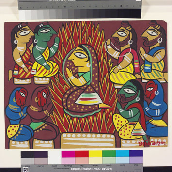 Painting - Sita in Flames Painting - Sita in Flames