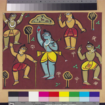 Painting - Krishna holding up Mount Govardhan Painting - Krishna holding up Mount Govardhan