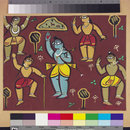 Painting - Krishna holding up Mount Govardhan Painting - Krishna holding up Mount Govardhan