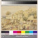 Painting - View of houses adjoining a stream, Peshawar Painting - View of houses adjoining a stream, Peshawar