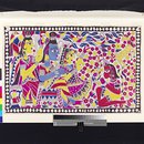 Hanuman kneeling before Sita, Rama and Lakshmana (Painting)