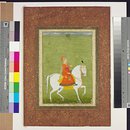 Painting - A Rajput nobleman on horseback