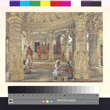 Painting - Interior of the Neminath temple, Dilwara, Mount Abu