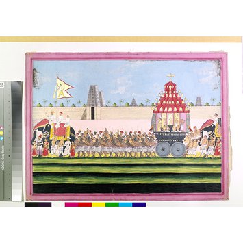 Painting - Procession with festival car