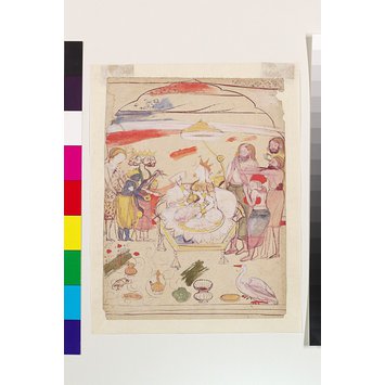 Painting - The Goddess attended by gods and devotees