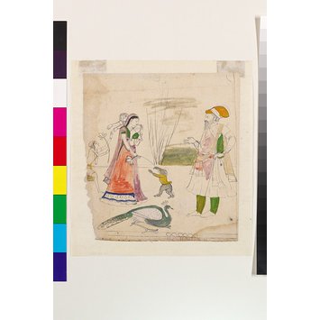 Painting - Yashoda and Nanda playing with the baby Krishna