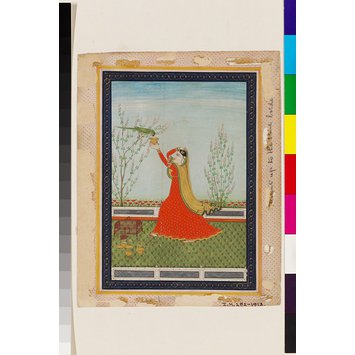 Painting - Woman with a pet parrot